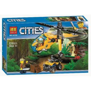 Конструктор BELA City Грузовой вертолет исследователей джунглей 10709 (Аналог LEGO City 60158) 216 дет