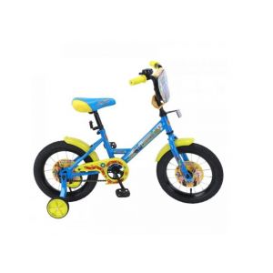 Велосипед двухколесный 16 "Синий Трактор" gw-тип (голубой-желтый) щиток, звонок, страховочные колеса