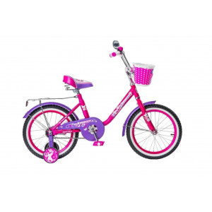 Велосипед двухколесный 18 "Black Aqua Princess" с корзиной, багажником (фиолетовый-розовый)