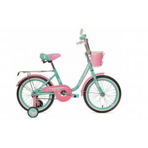 Велосипед двухколесный 18 "Black Aqua Princess" с корзиной, багажником (мятный-розовый)