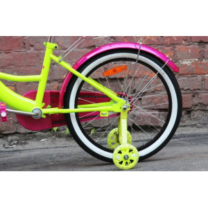 Велосипед двухколесный 20" AIST Lilo с корзинкой, багажником (жёлтый/розовый)